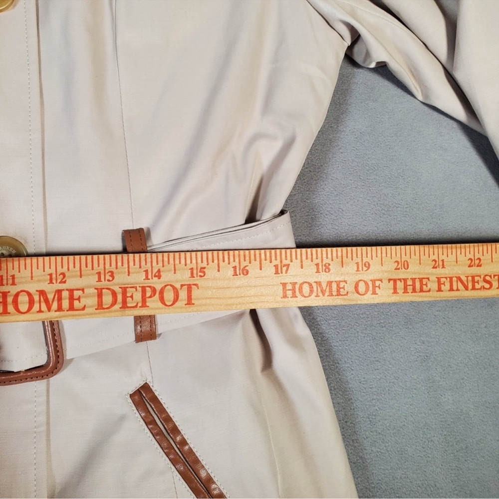 Lauren Ralph Lauren Trench Coat Womens L Beige Double Breasted Belted Preppy - Picture 4 of 8